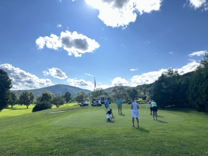 people on a golf course