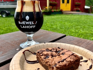 Brownie and beer