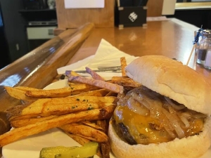 Burger and fries