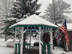 Shamrock house gazebo winter