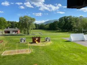 balcony view of yard activities 