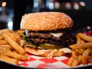 burger and fries