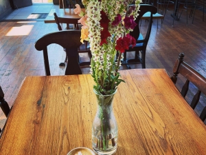 coffee and flowers