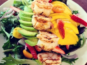 grilled shrimp and mango