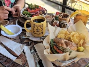 Food and coffee on the table