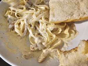 Pasta in cream sauce