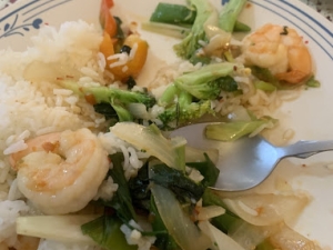 Rice with shrimp and vegetables