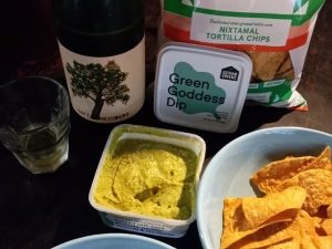 chips with Green Goddess dip