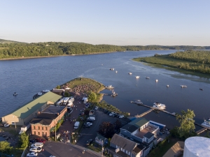 Drone shot of the point