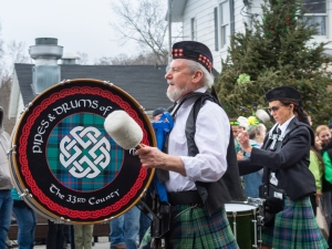 Drummer and live band at parade