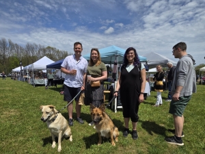 family and pets at tulip walk