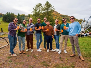 group of guys at oktoberfest