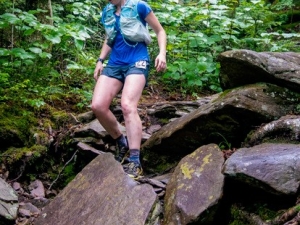 woman trail running 