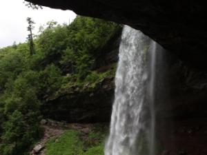 View of Kaaterskill Falls from behind the falls