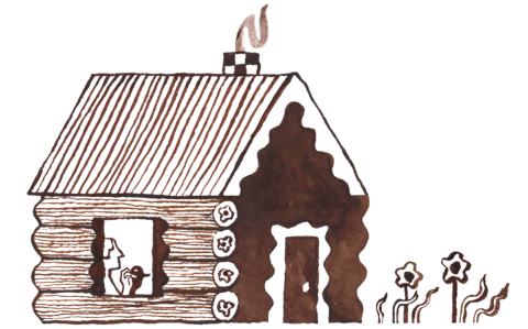 Camptown cabin illustration